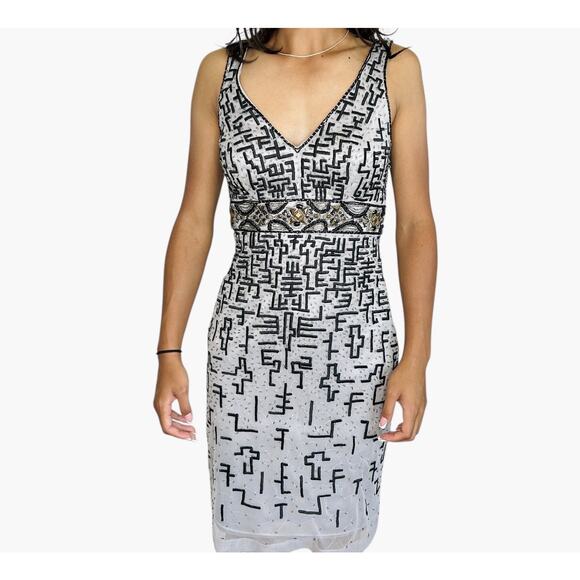 Sue Wong Nocturne Y2k Fairy Babydoll Beaded‎ Cocktail Dress Size 0 Embroidered - Picture 1 of 16